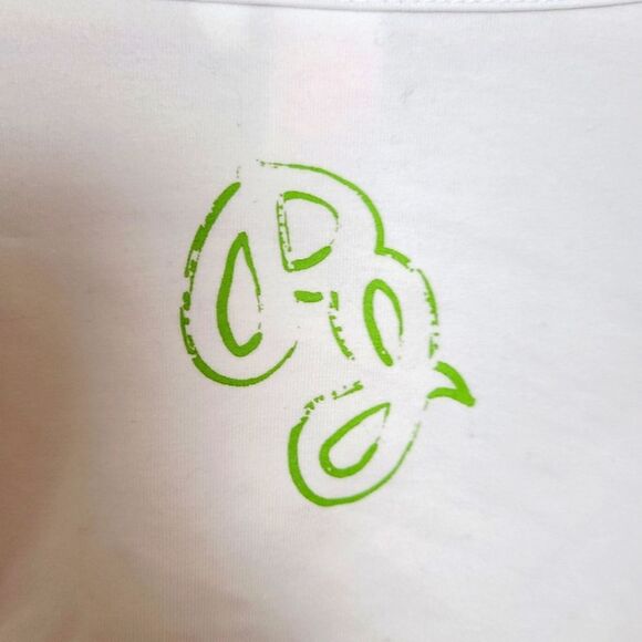 Pepe Jeans Women's Size 3X White Oversized Scoopneck T-Shirt Green Logo Vintage - Picture 3 of 7